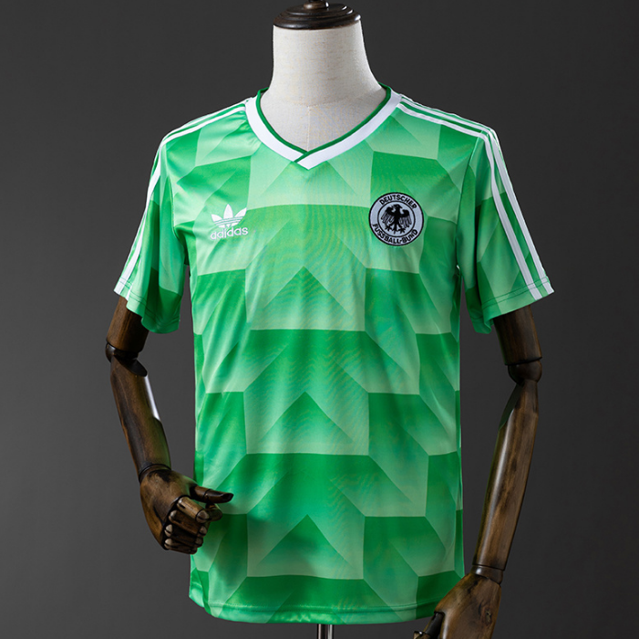 Retro West Germany 1990 Away Green Soccer Jersey