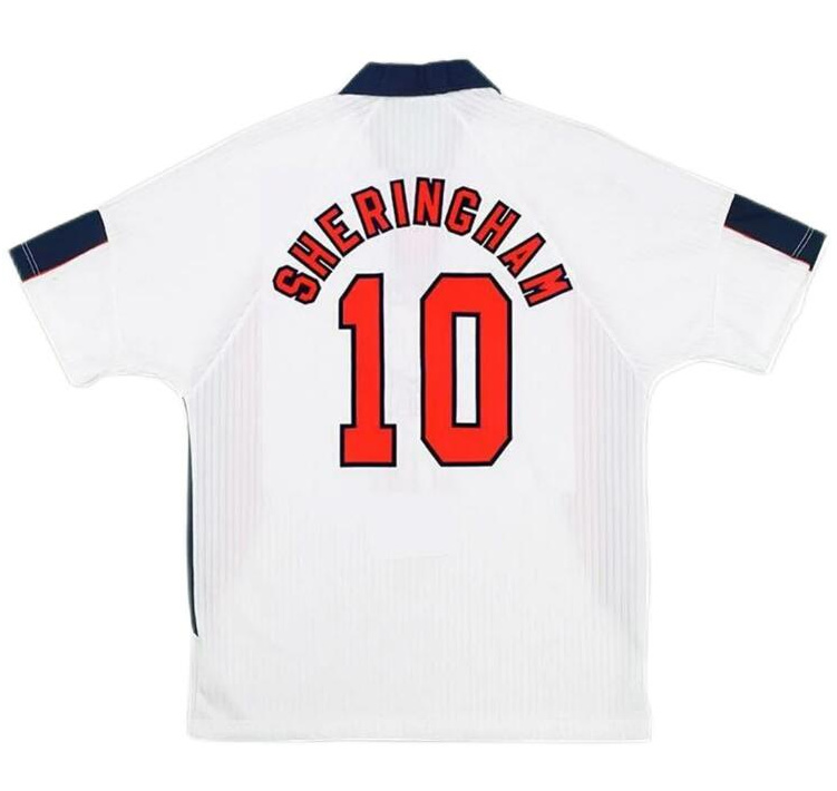 SHERINGHAM #10 Retro England 1998 World Cup Home Soccer Jersey