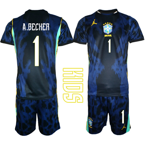 Youth Brazil #1 A.BECKER National Team FIFA x World Cup 2026 Away On Field Jersey