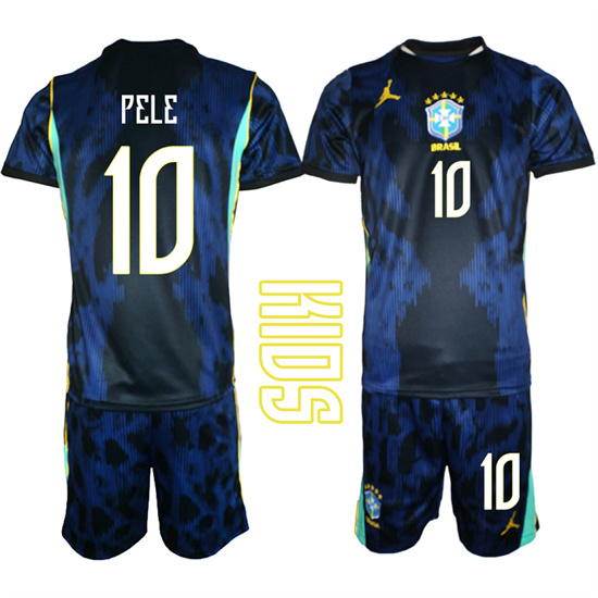 Youth Brazil #10 PELE National Team FIFA x World Cup 2026 Away On Field Jersey