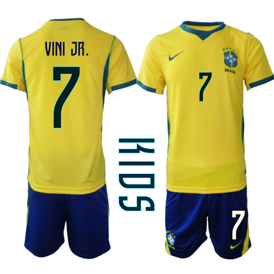 Youth Brazil #7 VINI JR. National Team FIFA x World Cup 2026 Home On Field Jersey