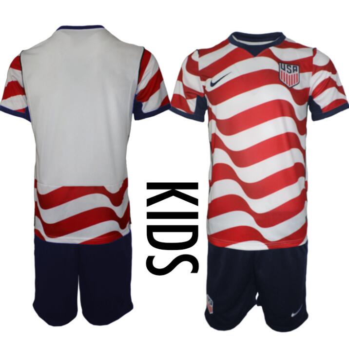 Youth United States USA Blank or Custom Team FIFA x World Cup 2026 Home On Field Kids Suit Jersey