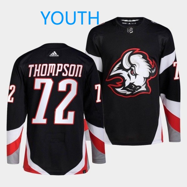 Youth Buffalo Sabres #72 Tage Thompson Black Stitched Jersey