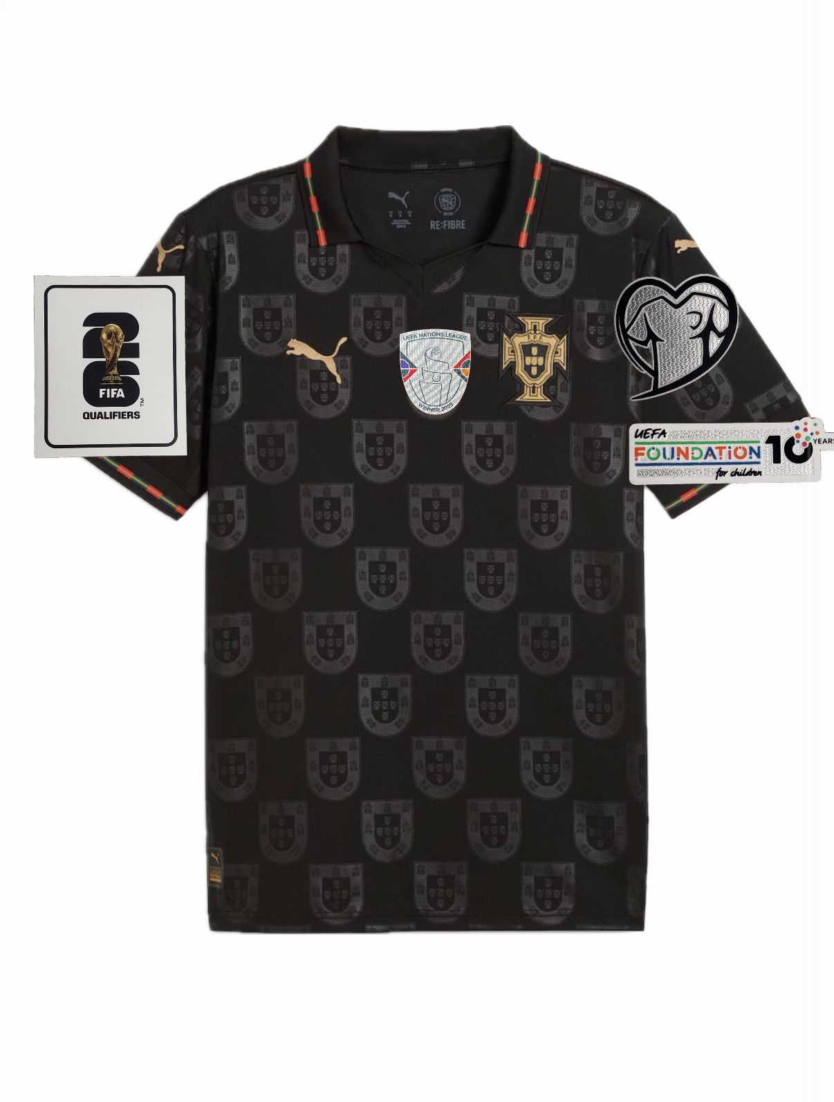 Men's Portugal With Patches 2025-26 Special Edition Black Soccer AAA Jersey