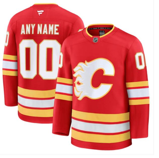 Youth/Women/Men's Calgary Flames Custom Red 2024-25 Home Fanatics Stitched Hockey Jersey
