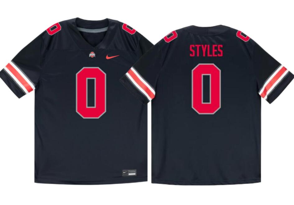 Men's Ohio State Buckeyes Nike #0 Sonny Styles Student Athlete Black Football Jersey