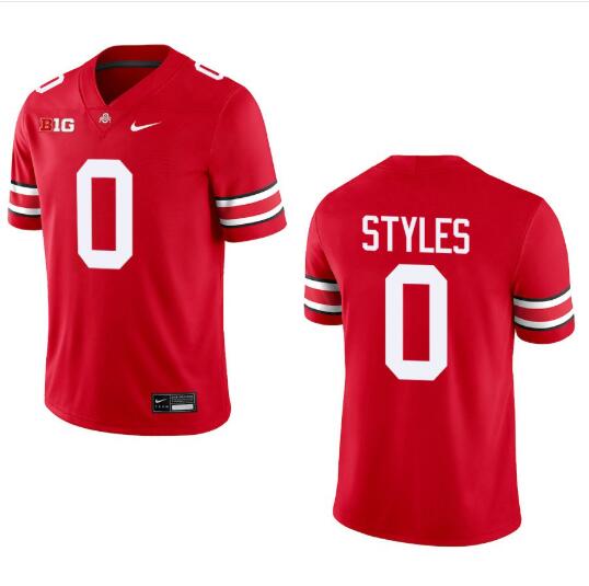 Men's Ohio State Buckeyes Nike #0 Sonny Styles Student Athlete Red Football Jersey