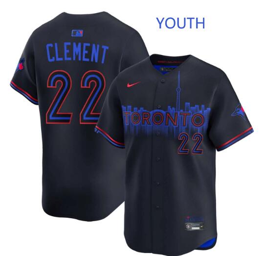 Youth Toronto Blue Jays #22 Ernie Clement Nike City Connect Limited Jersey