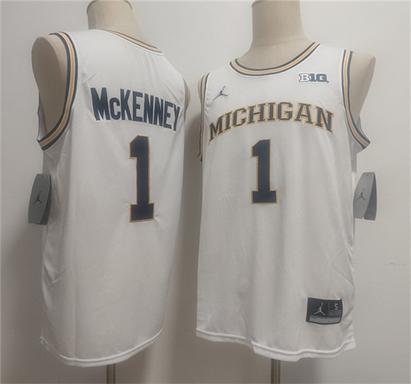 Men's Michigan Wolverines #1 Trey McKenney White 2026 Vapor Limited Stitched Jersey