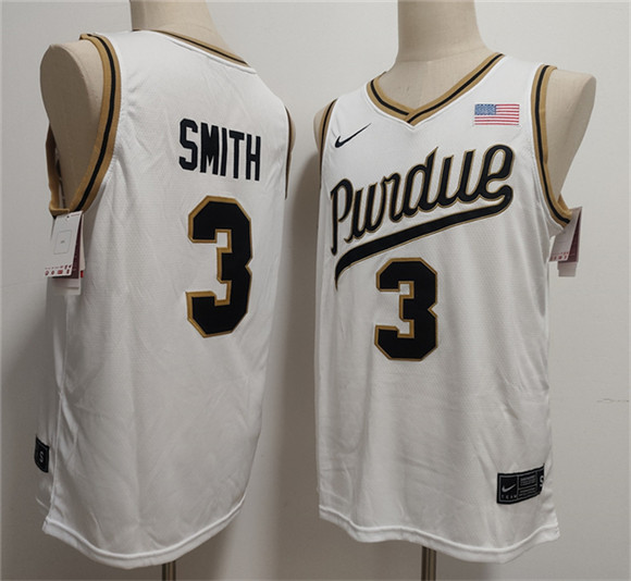 Men's Purdue Boilermakers #3 Braden Smith White 2026 Vapor Limited Stitched Football Jersey