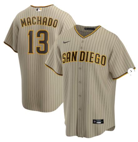 Men's San Diego Padres #13 Manny Machado Nike Tan Alternate Replica Player Jersey