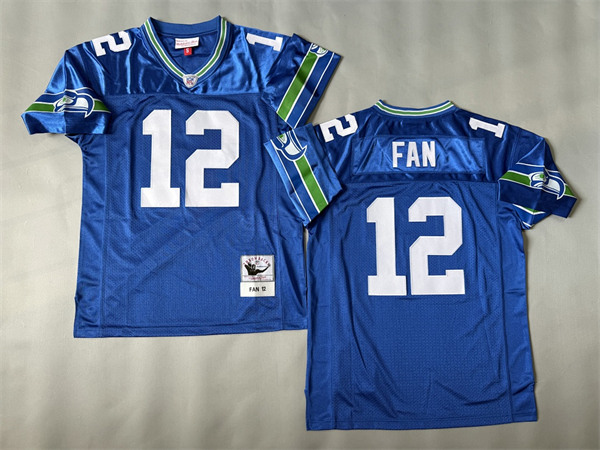 Men's 12 Fan Royal Seattle Seahawks Throwback Jerseys