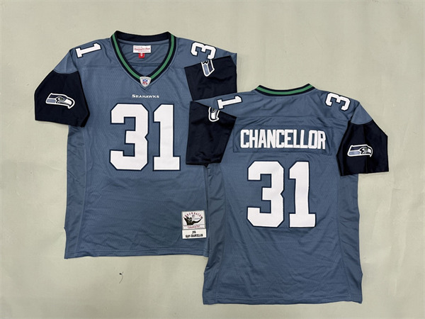 Men's Kam Chancellor #31 Blue Seattle Seahawks 2010 Legacy Mitchell & Ness Throwback Replica  Jersey