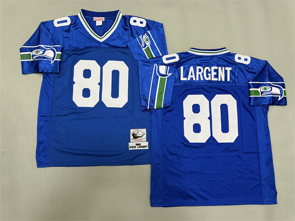 Men's Steve Largent #80 Royal Seattle Seahawks Throwback Jerseys