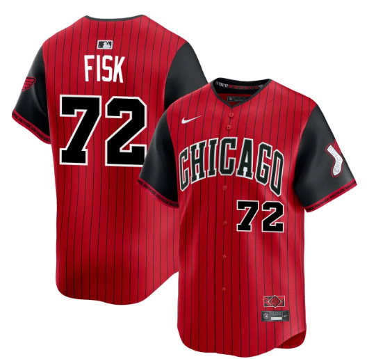 Men's Carlton Fisk #72 Chicago White Sox 2025 City Connect Limited Stitched Jersey
