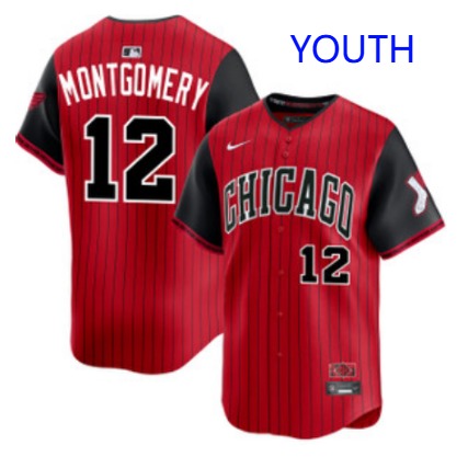 Youth Chicago White Sox #12 Colson Montgomery Red Black 2025 City Connect Limited Stitched Baseball Jersey