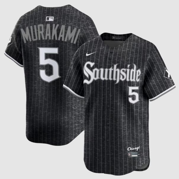 Men's Munetaka Murakami #5 Chicago White Sox Nike MLB Limited Alternate Black City Connect Jersey