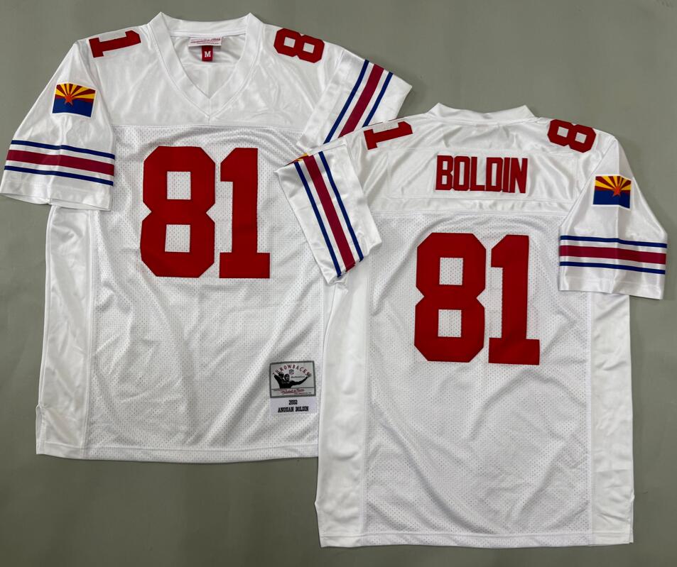 Men's Arizona Cardinals #81 Anquan Boldin White Throwback M&N Stitched Football Jersey