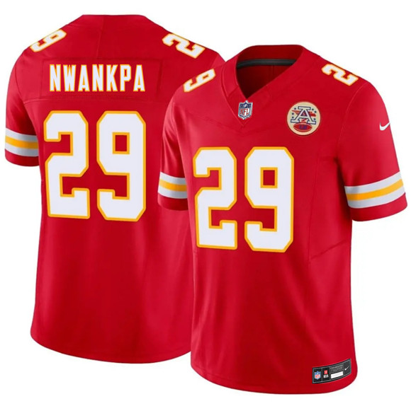 Men’s Kansas City Chiefs #29 Xavier Nwankpa Red 2026 Draft F.U.S.E. Vapor Untouchable Limited Football Stitched Jersey