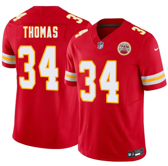 Men’s Kansas City Chiefs #34 Mason Thomas Red 2026 Draft F.U.S.E. Vapor Untouchable Limited Football Stitched Jersey