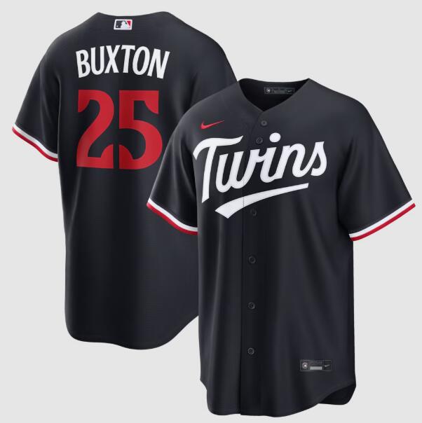 Men's Byron Buxton Minnesota Twins #25 Nike Alternate Replica Navy Stitched Jersey