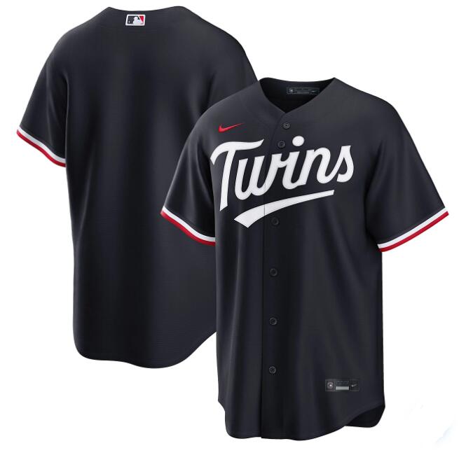 Men's Minnesota Twins Blank Nike Alternate Replica Navy Stitched Jersey