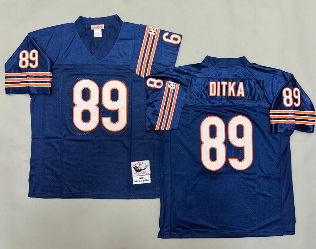 Men's Chicago Bears #89 Mike Ditka Navy Blue Throwback 1966 Mitchell & Ness Jersey