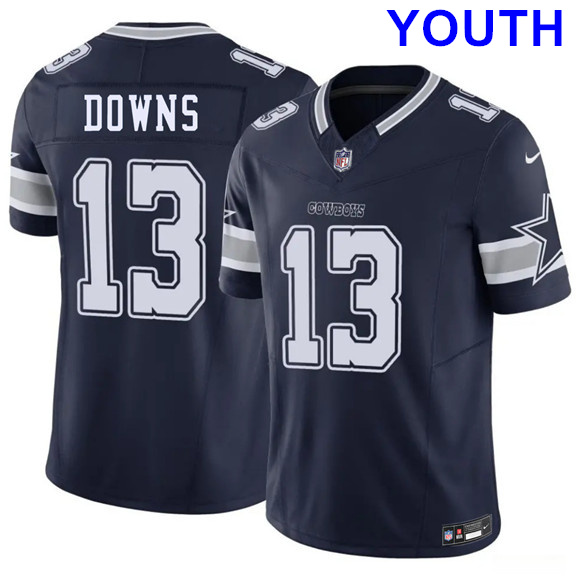 Youth Dallas Cowboys #13 Caleb Downs Navy 2026 Draft F.U.S.E Vapor Untouchable Limited Stitched Football Jersey