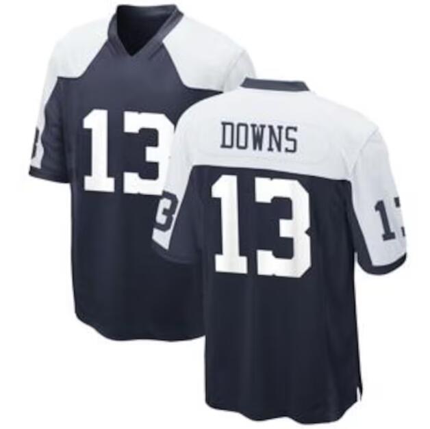 Men's Dallas Cowboys Caleb Downs #13 Nike Navy Blue Alternate 2026 NFL Game Thanksgiving Jersey