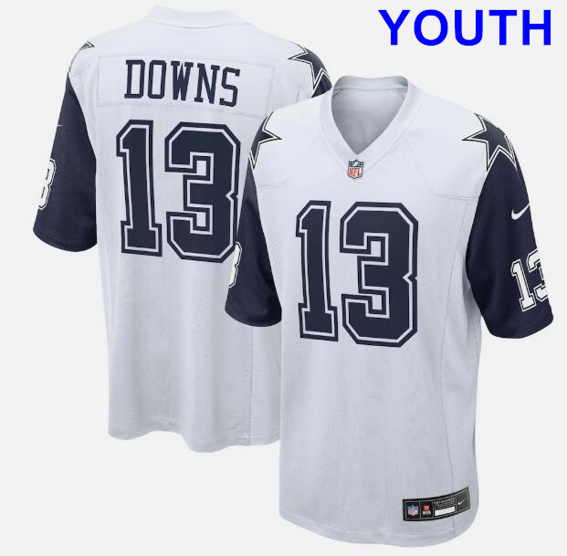 Youth Dallas Cowboys Caleb Downs #13 Nike White Alternate 2026 NFL Game Jersey
