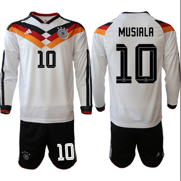 Men's Germany #10 MUSIALA National Team Long Sleeve FIFA x World Cup 2026 Home On Field Jersey