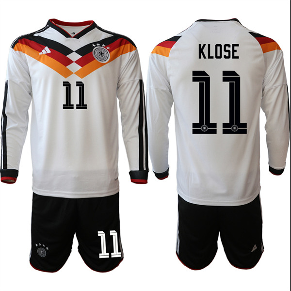 Men's Germany #11 KLOSE National Team Long Sleeve FIFA x World Cup 2026 Home On Field Jersey