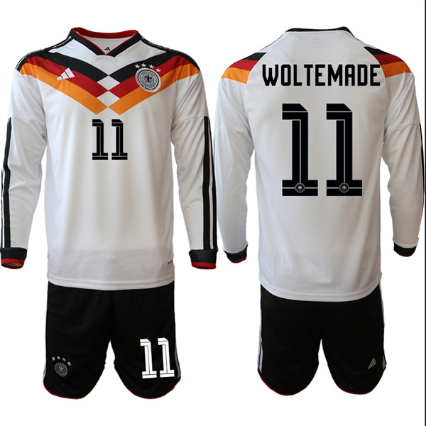 Men's Germany #11 WOLTEMADE National Team Long Sleeve FIFA x World Cup 2026 Home On Field Jersey
