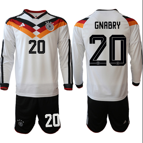 Men's Germany #20 GNABRY National Team Long Sleeve FIFA x World Cup 2026 Home On Field Jersey