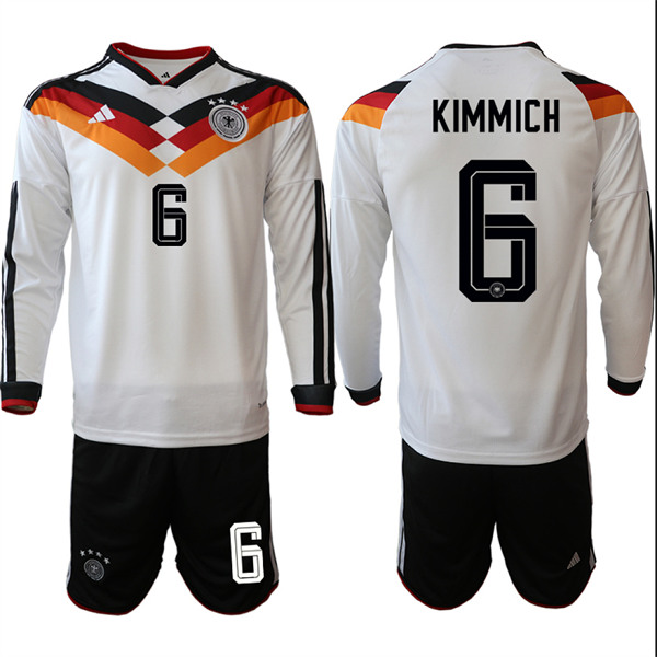 Men's Germany #6 KIMMICH National Team Long Sleeve FIFA x World Cup 2026 Home On Field Jersey