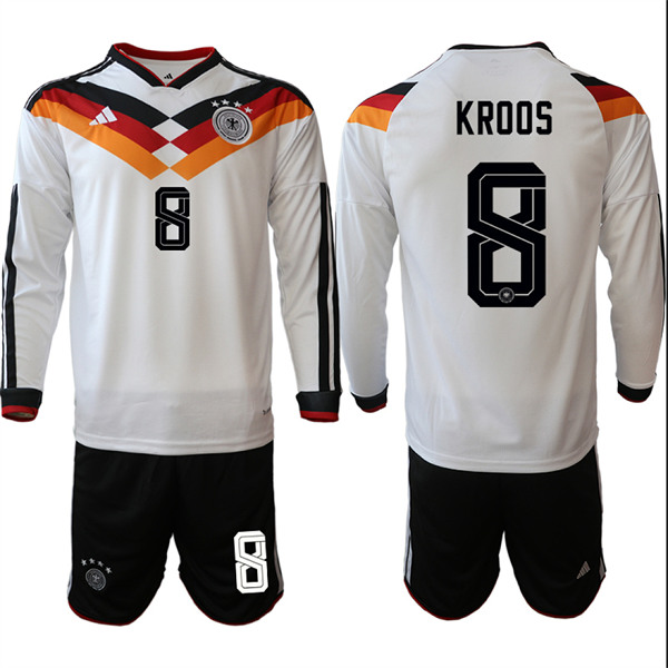 Men's Germany #8 KROOS National Team Long Sleeve FIFA x World Cup 2026 Home On Field Jersey