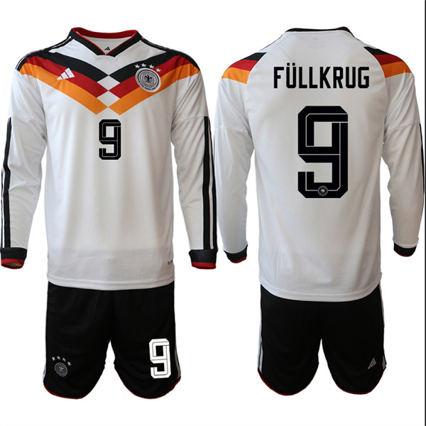Men's Germany #9 FULLKRUG National Team Long Sleeve FIFA x World Cup 2026 Home On Field Jersey