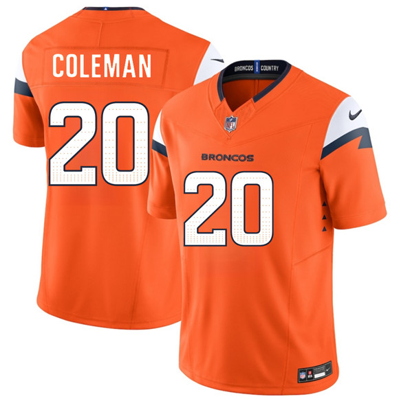 Men's Denver Broncos #20 Jonah Coleman Orange 2026 Draft F.U.S.E. Vapor Limited Football Stitched Jersey