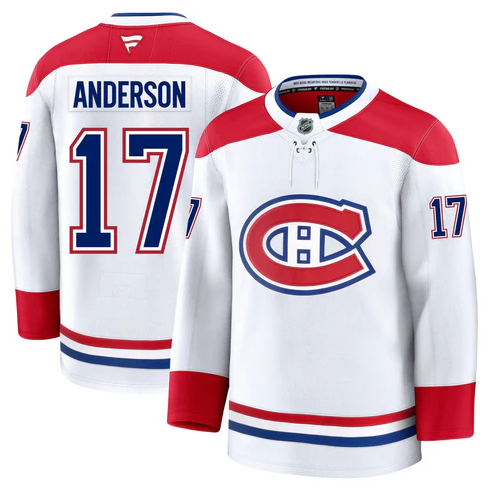 Men's Montreal Canadiens #17 JOSH ANDERSON Fanatics Away White Jersey