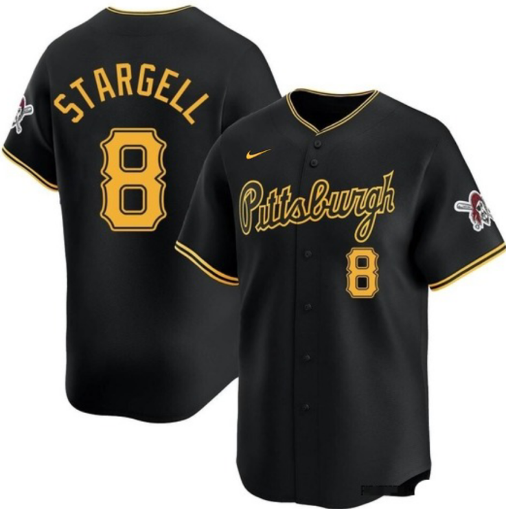 Men's Willie Stargell Pittsburgh Pirates #8 Limited Black Alternate Nike Jersey