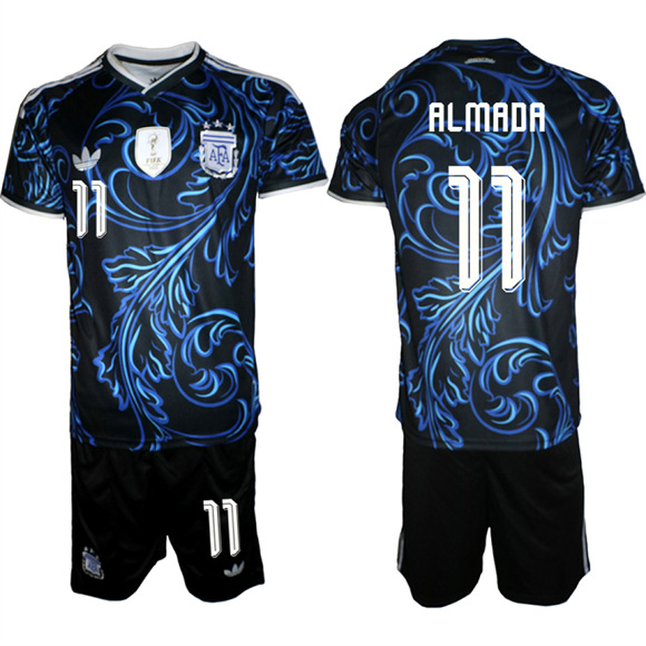 Men's Argentina #11 ALMADA National Team FIFA x World Cup 2026 Away On Field Jersey
