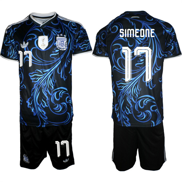 Men's Argentina #17 SIMEONE National Team FIFA x World Cup 2026 Away On Field Jersey