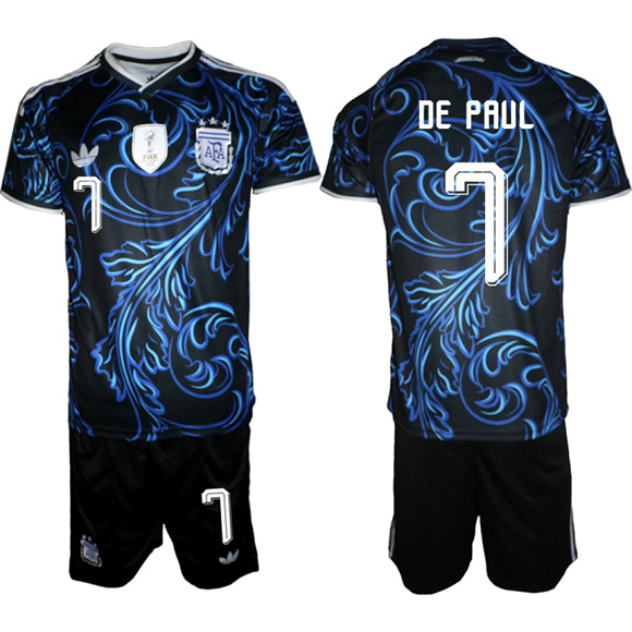 Men's Argentina #7 DE PAUL National Team FIFA x World Cup 2026 Away On Field Jersey