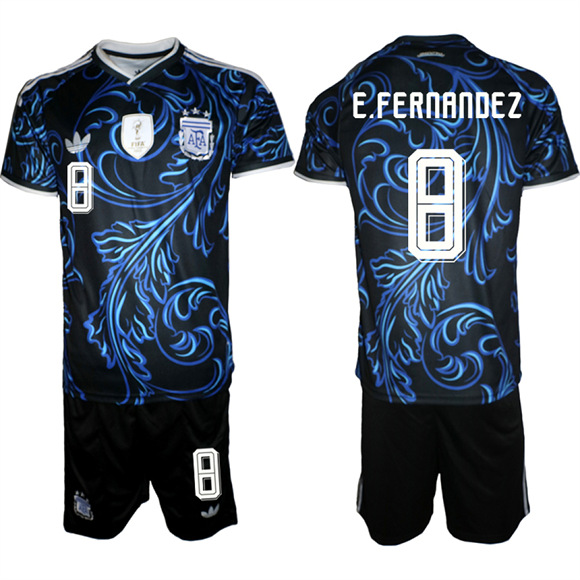 Men's Argentina #8 E.FERNANDEZ National Team FIFA x World Cup 2026 Away On Field Jersey