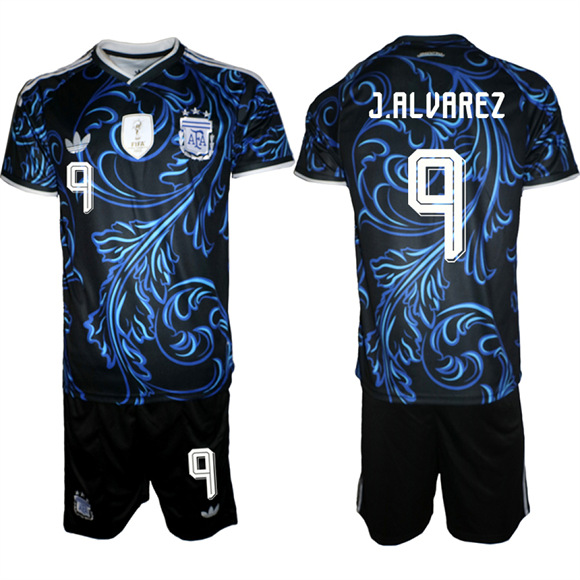 Men's Argentina #9 J.ALUAREZ National Team FIFA x World Cup 2026 Away On Field Jersey