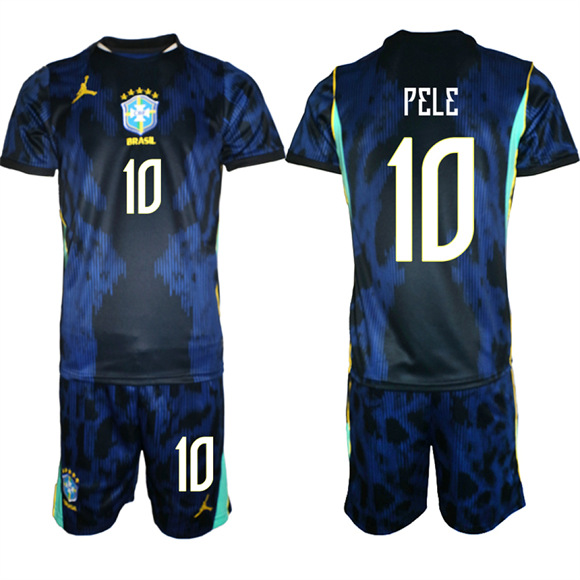 Men's Brazil #10 PELE National Team FIFA x World Cup 2026 Away On Field Jersey