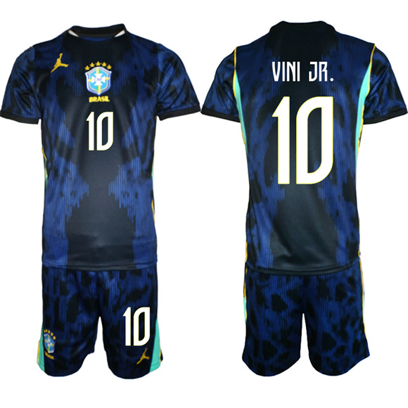 Men's Brazil #10 VINI JR. National Team FIFA x World Cup 2026 Away On Field Jersey