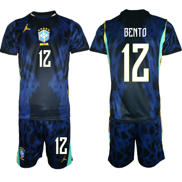 Men's Brazil #12 BENTO National Team FIFA x World Cup 2026 Away On Field Jersey
