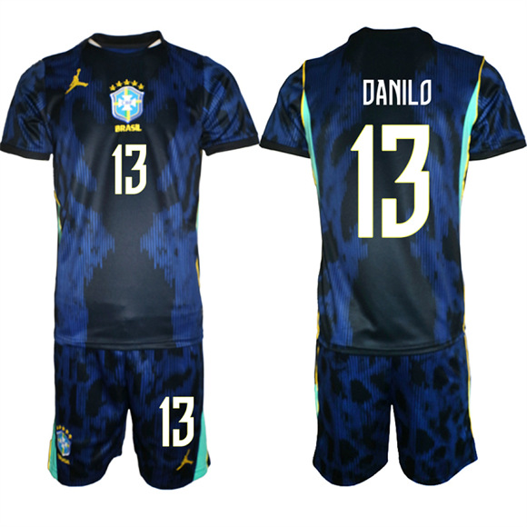 Men's Brazil #13 DANILO National Team FIFA x World Cup 2026 Away On Field Jersey