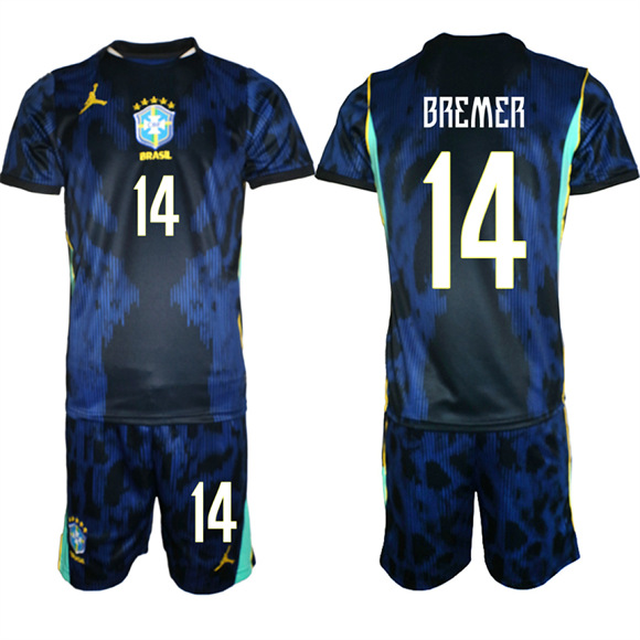 Men's Brazil #14  BREMER  National Team FIFA x World Cup 2026 Away On Field Jersey
